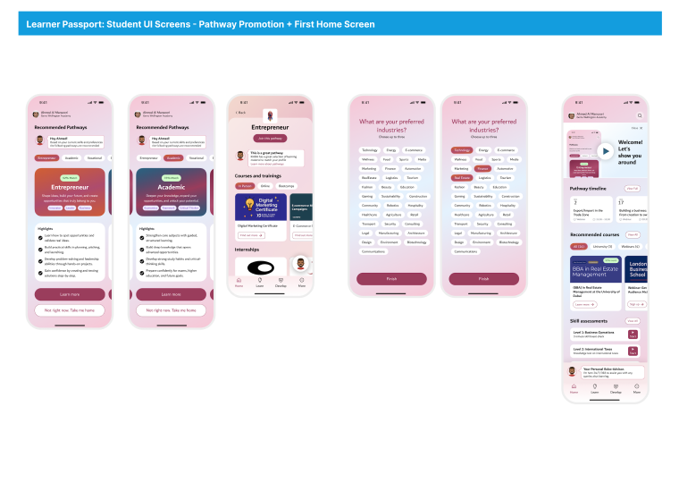 KHDA · pathway promotion and first home screen