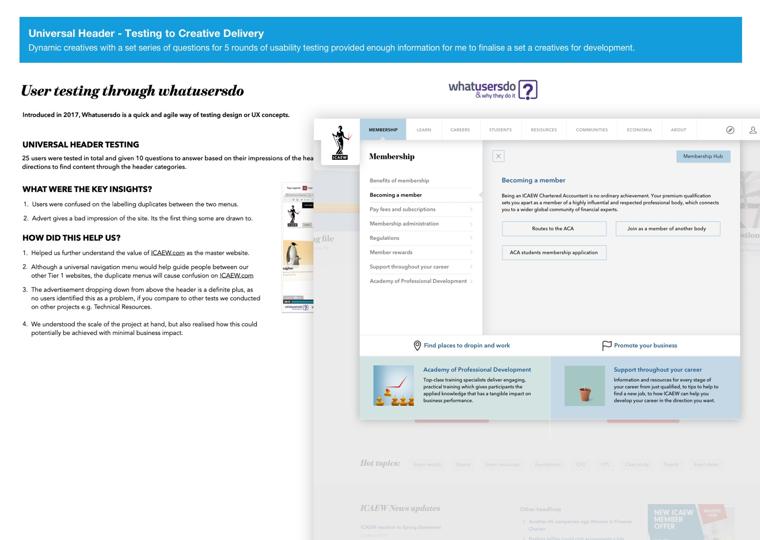 ICAEW · universal header & navigation